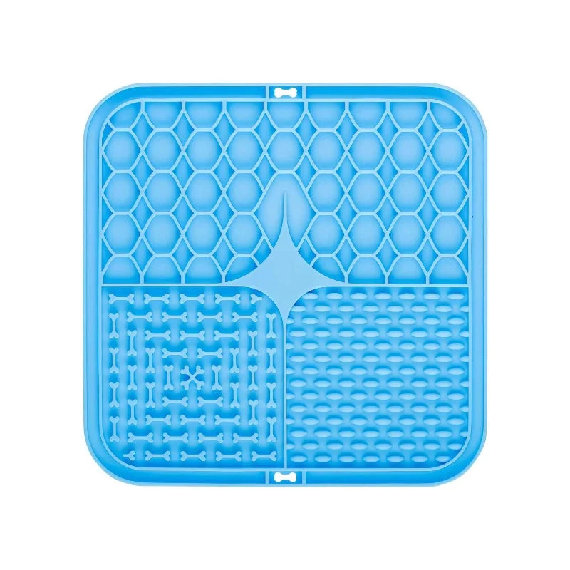 Lick Mat for Dogs & Cats | Slow Feeder + Anxiety Relief | Suction Cup | 4-Zone Silicone | Vet Approved