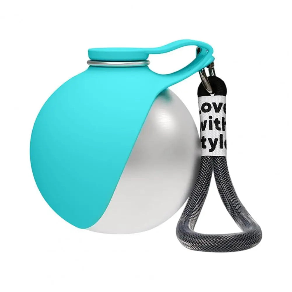 Travel Dog Water Container Portable Dog Water Bottle with Foldable Silicone Bowl Leak-Proof Stainless Steel Pet for Travel