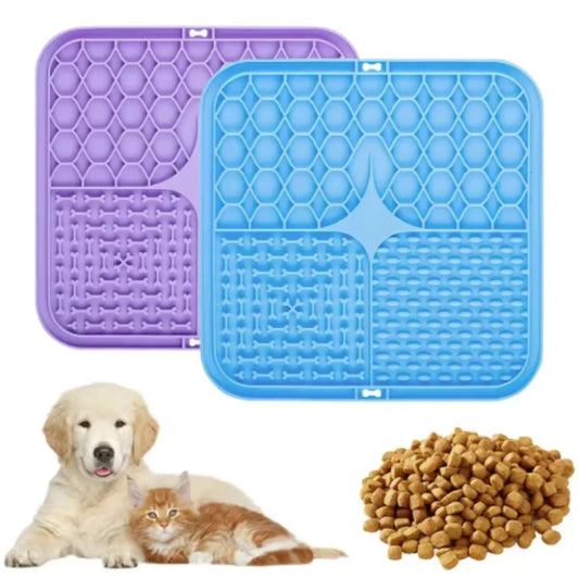 Lick Mat for Dogs & Cats | Slow Feeder + Anxiety Relief | Suction Cup | 4-Zone Silicone | Vet Approved