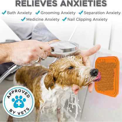Lick Mat for Dogs & Cats | Slow Feeder + Anxiety Relief | Suction Cup | 4-Zone Silicone | Vet Approved