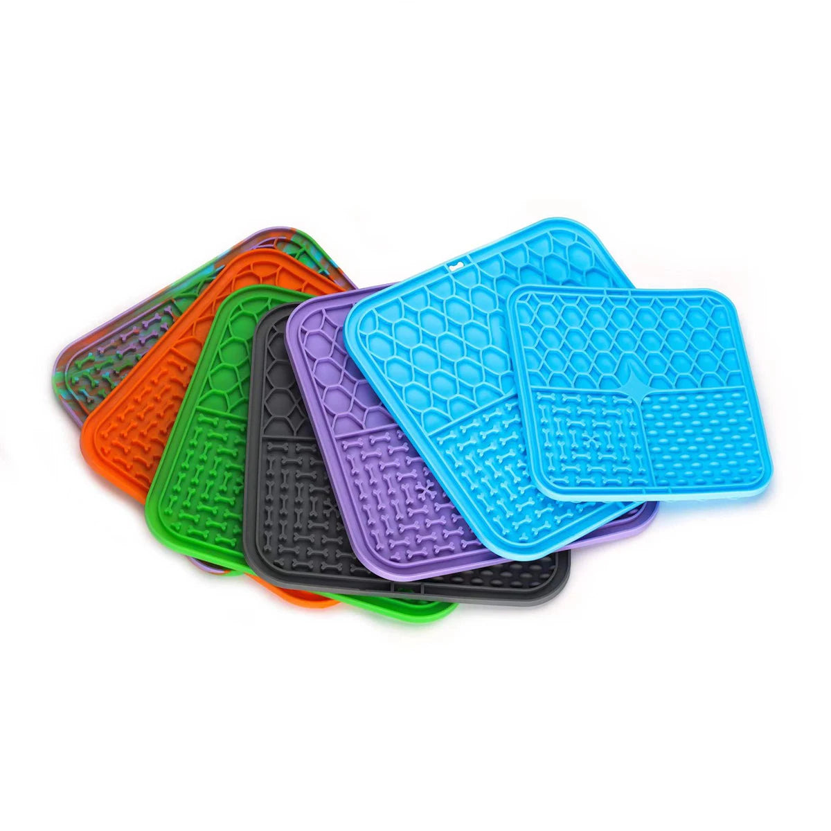 Lick Mat for Dogs & Cats | Slow Feeder + Anxiety Relief | Suction Cup | 4-Zone Silicone | Vet Approved