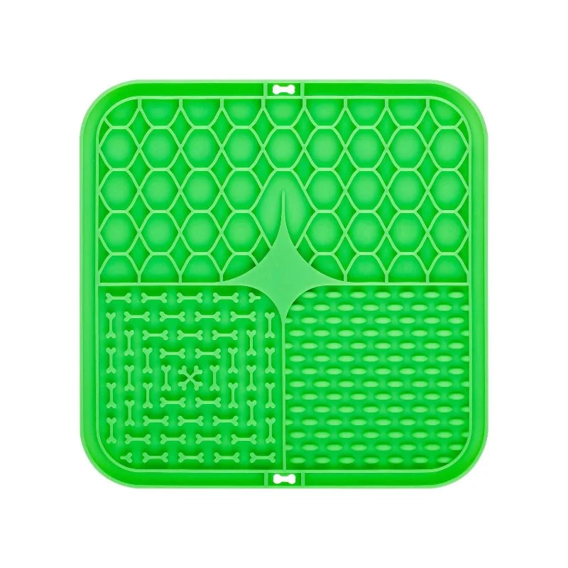 Lick Mat for Dogs & Cats | Slow Feeder + Anxiety Relief | Suction Cup | 4-Zone Silicone | Vet Approved